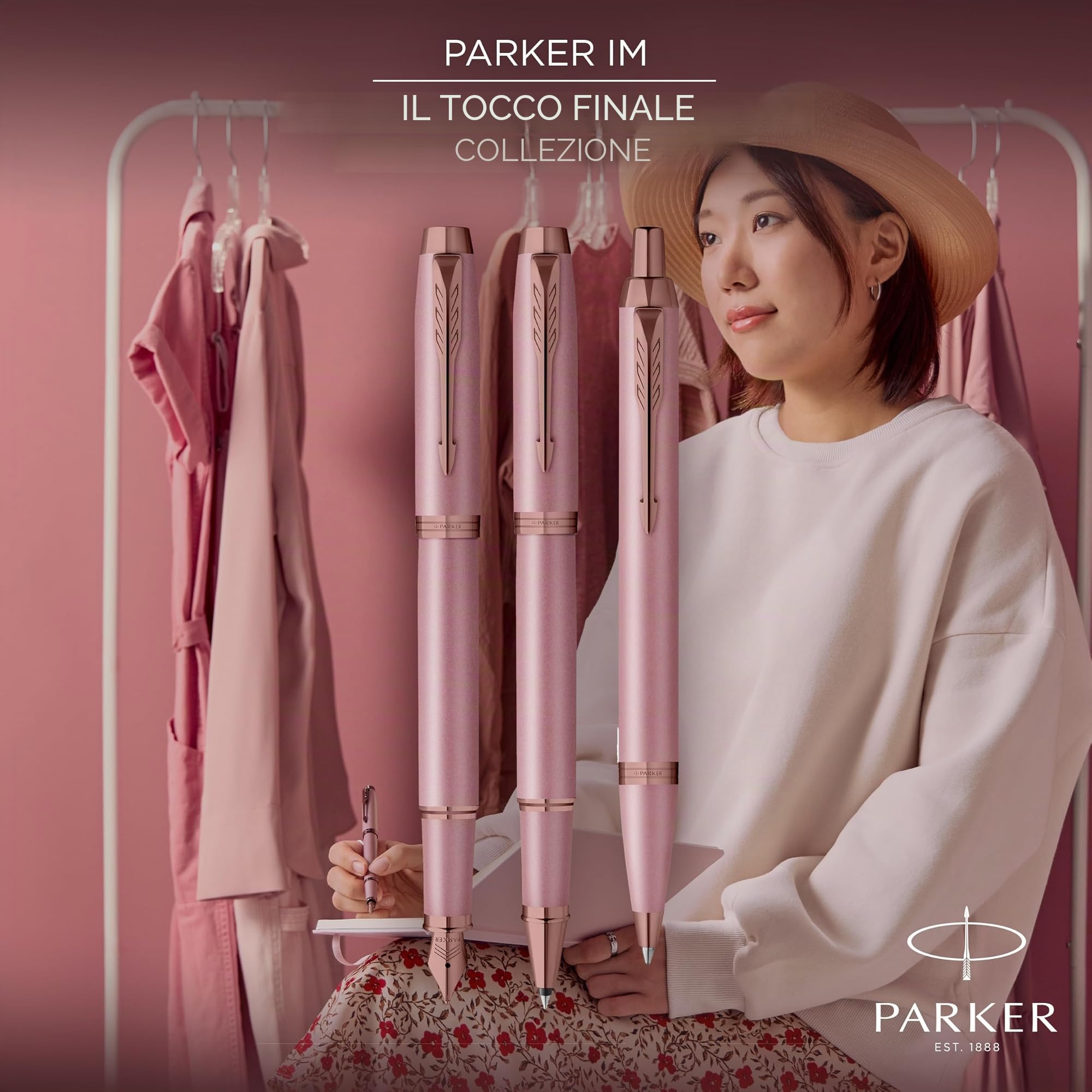 Parker IM Penna stilografica | Collezione Finishing Touch | finitura malva | punta fine | inchiostro blu | confezione regalo