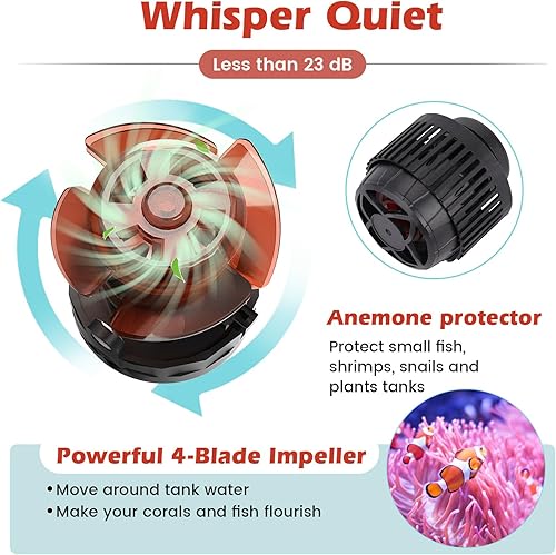Miniatura 4 de hygger Bomba magnética silenciosa de 24 V CC con controlador protector de peces, 1500 GPH para acuarios de agua salada y agua dulce