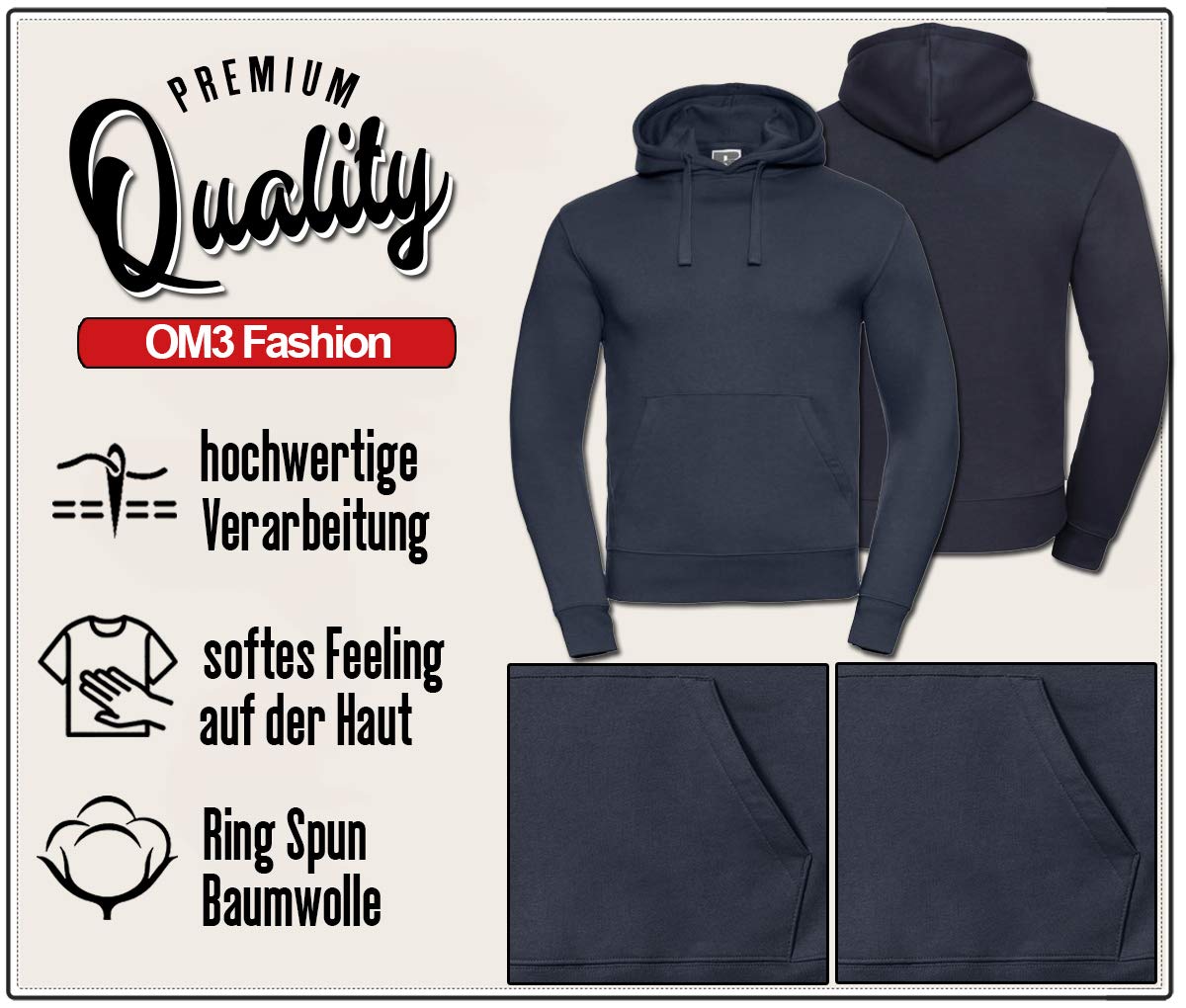 OM3 Headphones-Music-Beat - Felpa con cappuccio da uomo, con audio DJ e cappuccio, taglia S, 4XL