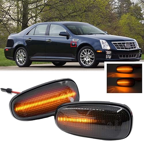 2 unids dinámica secuencial Blink Full LED Fender Side Marker luces para Cadillac STS 2005-2011 Indicador frontal Lámpara de señal de giro