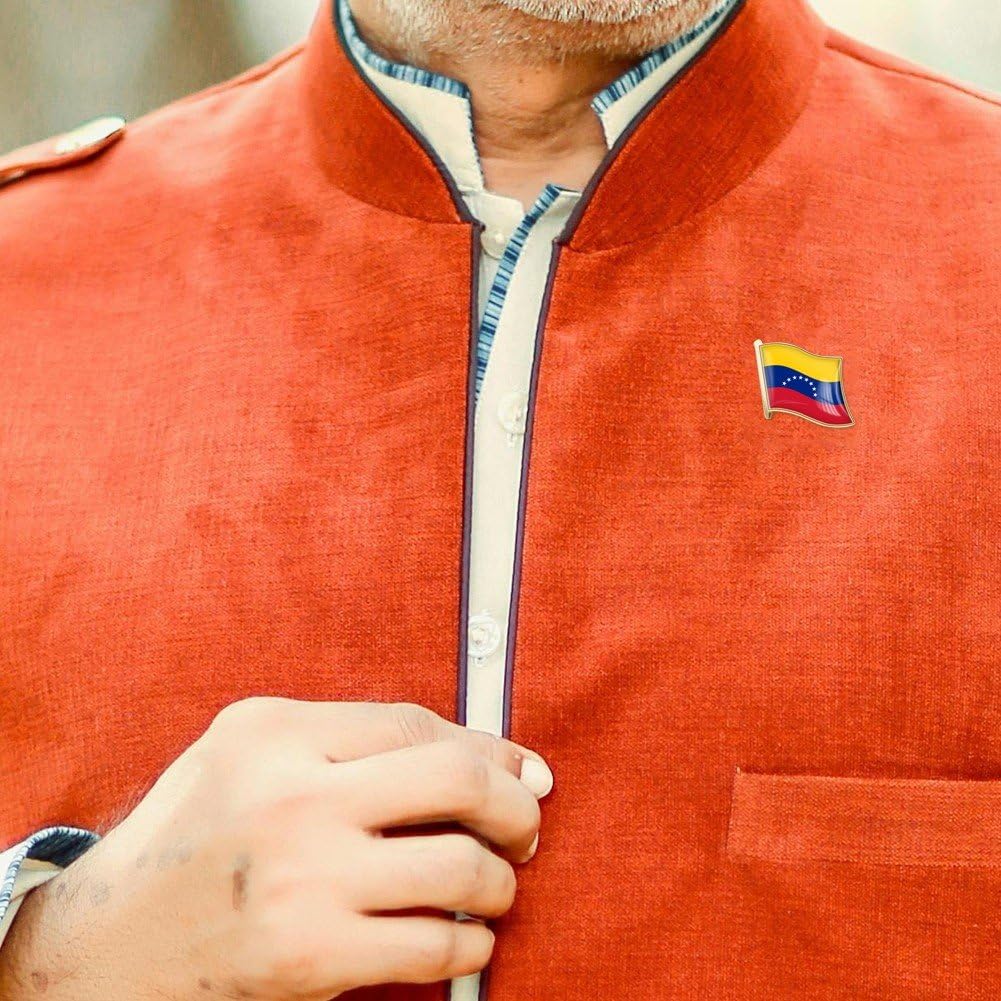 Wudaizhi Insignia De Solapa De Metal con Bandera Nacional De Venezuela: Pin De Bandera Amarilla, Azul Y Roja con Acabado Resistente Y Cierre Seguro.