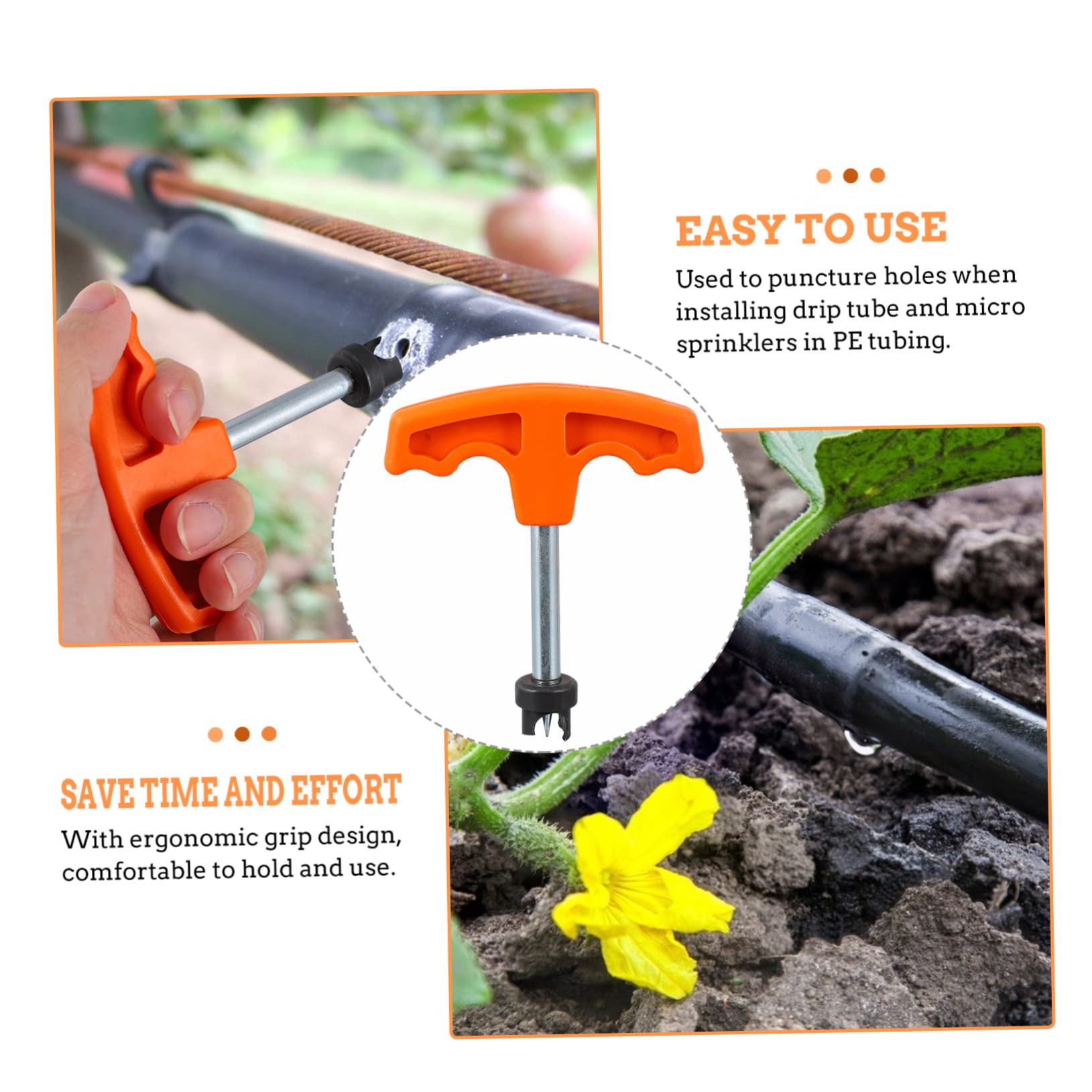 ORFOFE 3pezzi Utensile Perforatore Per Irrigazione Punzoni Per Giardinaggio Strumento Per Installazione Gocciolatori e Nebulizzatori Facile Usare Per e