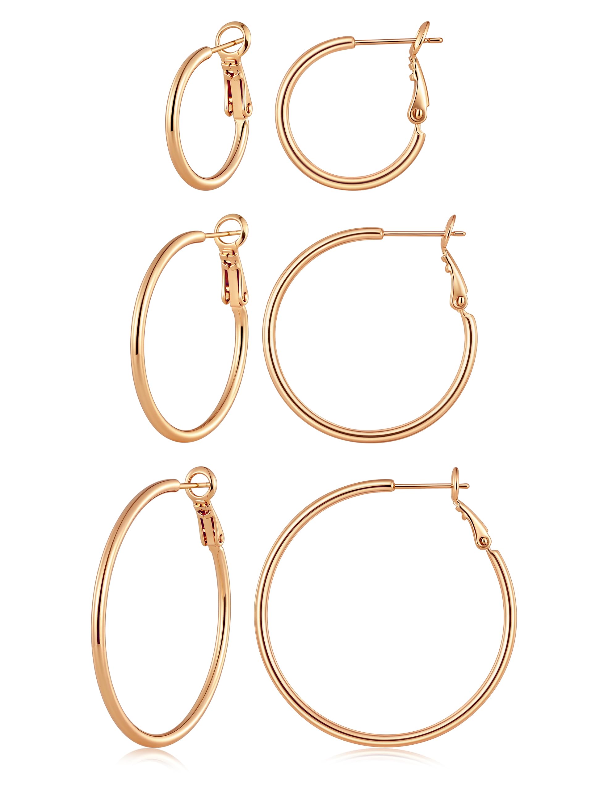 Gacimy Gold Hoop Earrings for Women, 14K Gold Plated Thin Hoops