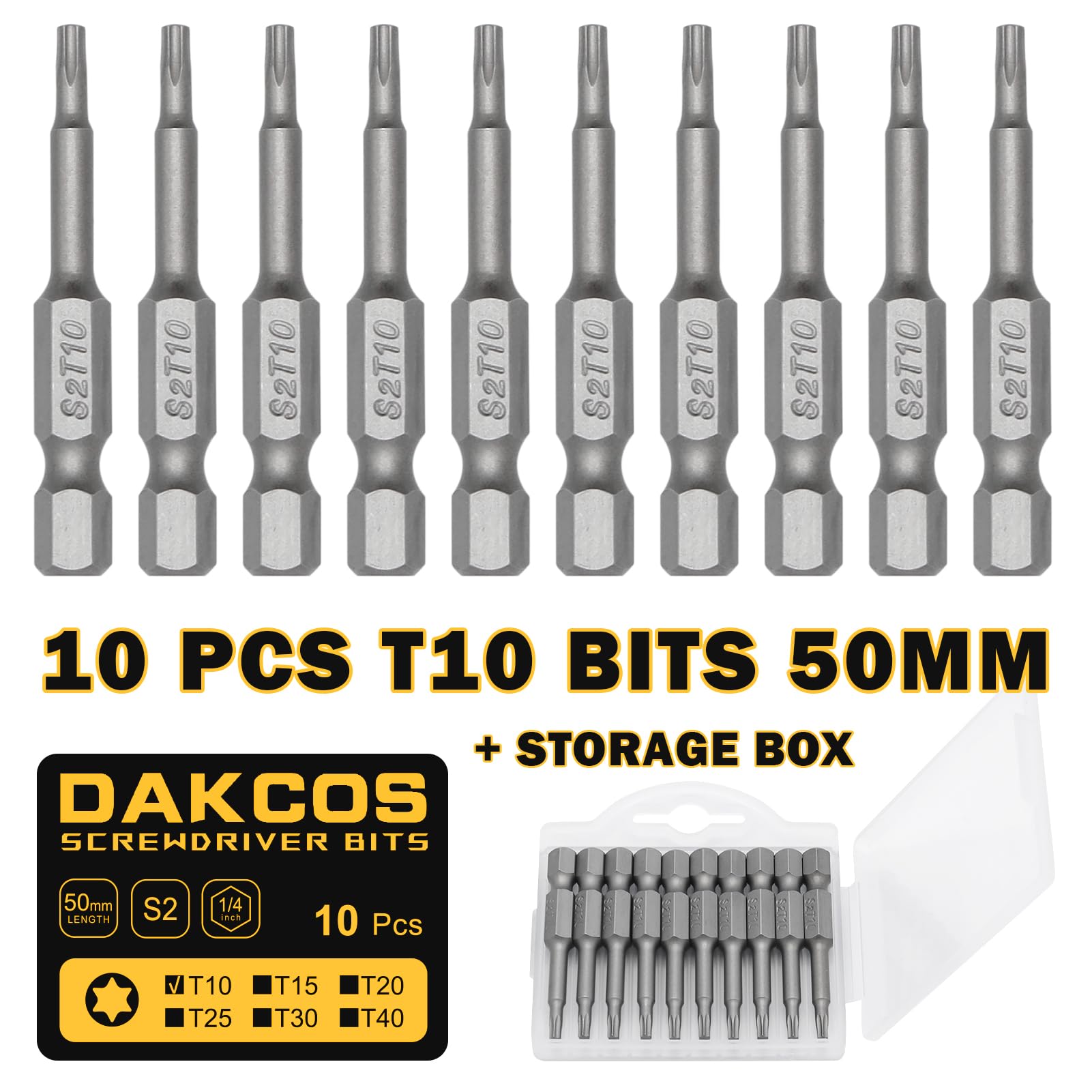 Set Di 20 Punte T10 Torx - Acciaio S2, Attacco 1/4'', Lunghezza 25 Mm, Per Avvitatori A Batteria - Foto 6
