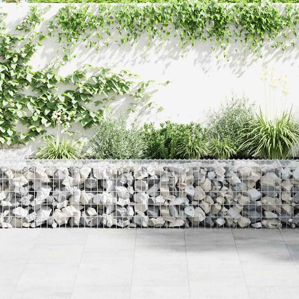 Gabionenwand mit Abdeckung Verzinkter Stahl Gabione Steingabionen Steinkorb Gabionen Wand Drahtkorb Draht Mauer Verzinkter 300x30x50 cm