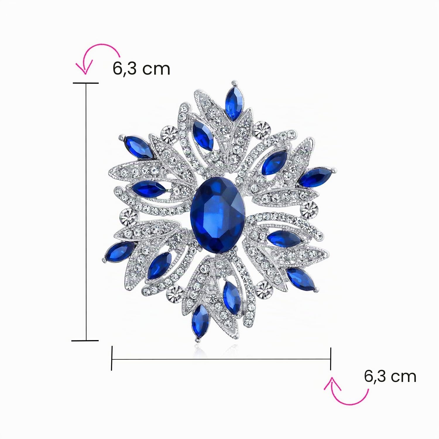 Moda Grande Declaración Estilo Vintage Cristal Simulado Bufanda Flor Art Deco Broche Alfiler Para Mujer