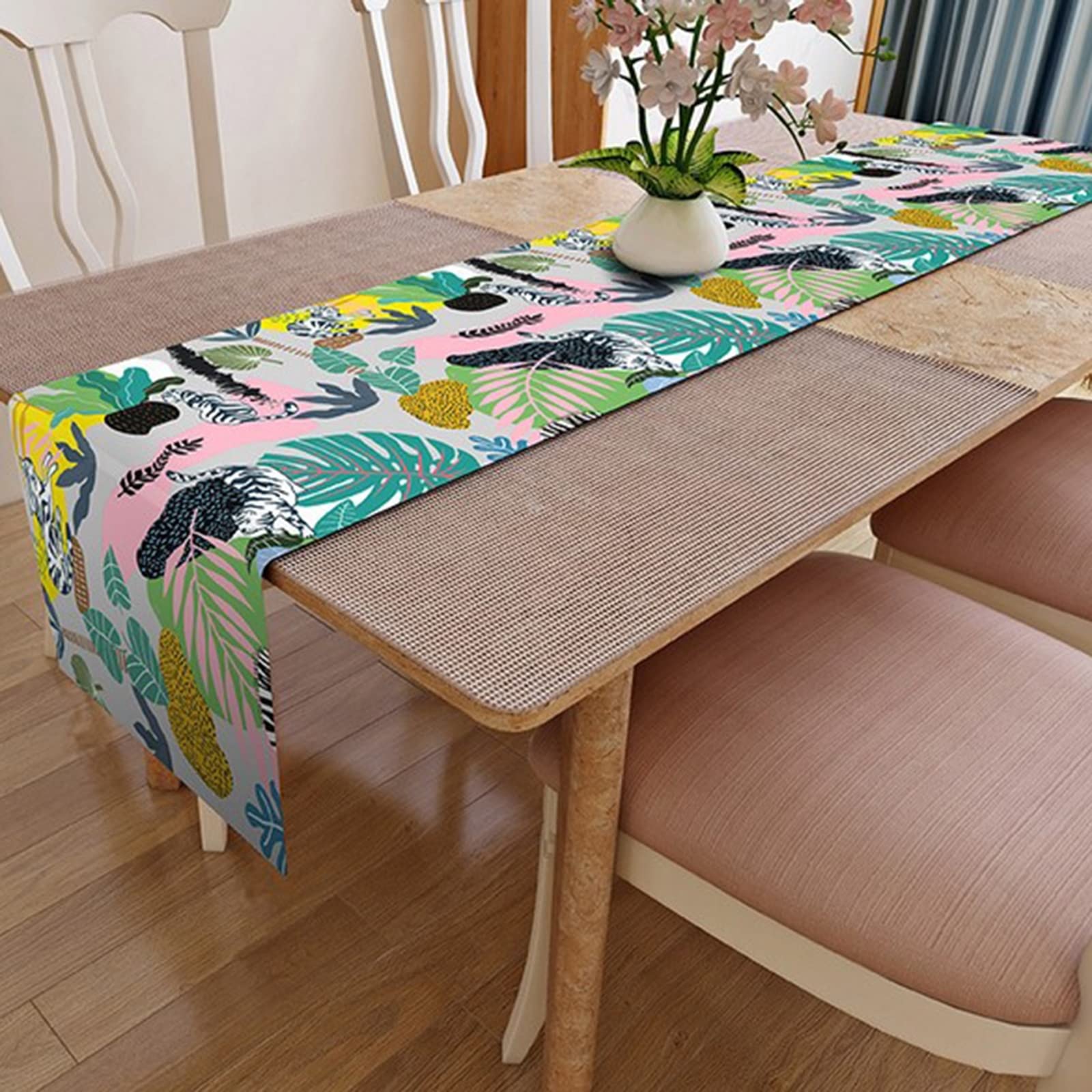 Bieżnik na stół vintage, bieżniki na stół liście poliester bieżnik na stół 30 x 240 cm dekoracja kuchni dekoracje na stół dekoracje świąteczne