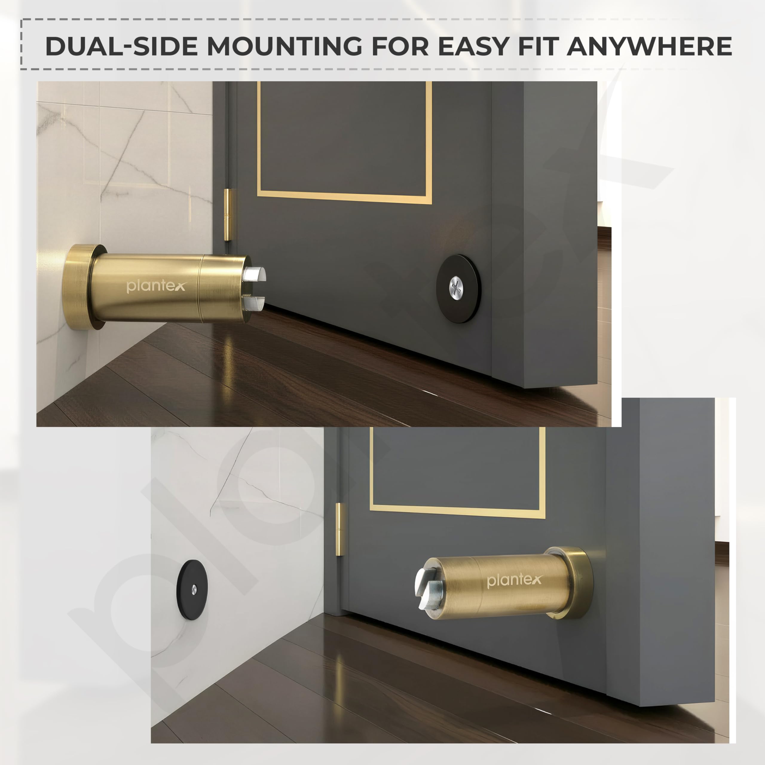 Plantex Door Back Stopper/Door Magnetic Stopper/Stainless Steel Wall Mounted Megnet Door Stops - (Brass Antique) — Amazon image 7