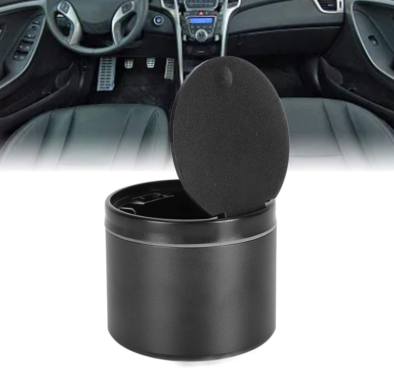 GOTOTOP Mini Car Ashtray with Lid, Compact Detachable Auto Ashtray, Piggy Bank for Cupholder, Door Pocket, for Sedans, SUVs, Trucks (Black)