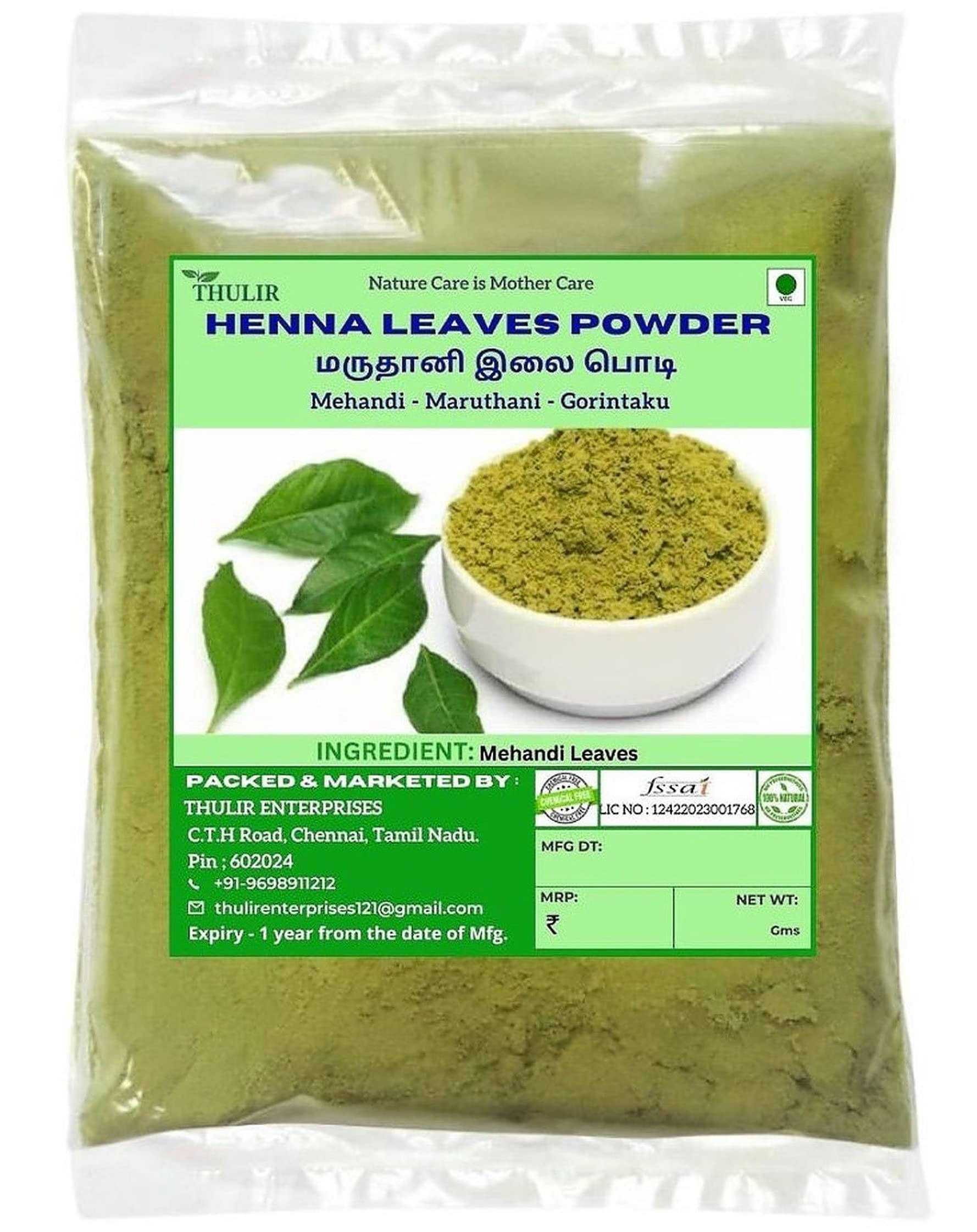 THULIR Organic Henna Powder For Hair - 200 Gms | Mehandi Powder | Marudhani Powd | Natural Herbal Hair Color Powder-picture-47