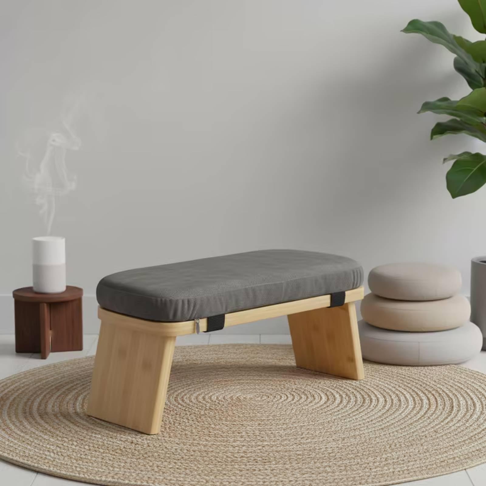 Banco Meditación con Cojín Acolchado Banco Meditación Silla para Casa