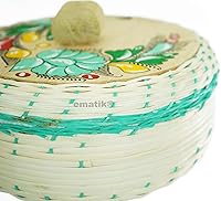 Vista 2 de Calentador de Tortilla Tortillero de Mimbre Tradicional Hecho en México Tradicional Hecho a México Espuma de poliestireno hecho a mano Pintado a
