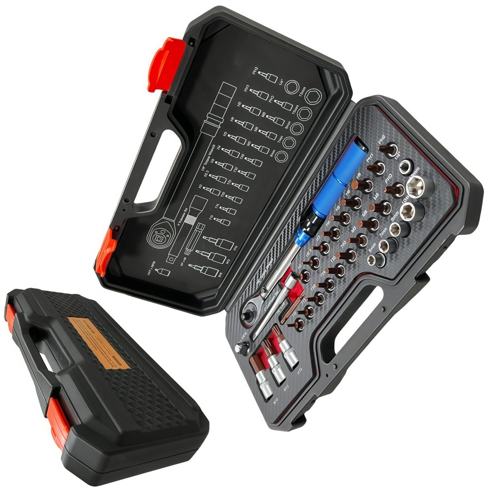 Yjcnelcr 32Pcs 1 / 4Inch Drive Torques Wrench Set With Preset Torques Function For Safe And Accurate Fastening Mountain Bike Repair Ratcheting Drive Wrench Tool