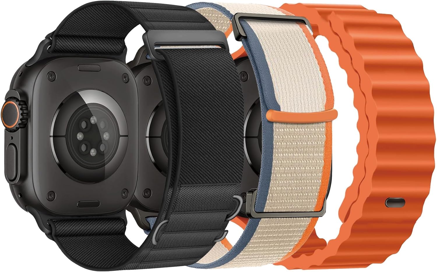 3 Pack Compatible with Apple Watch Ultra 3/2 Band 49mm 46mm 45mm 44mm Men Women,Breathable Trail Loop+Alpine Loop+Ocean Sport Band for iWatch Series 11/10/9/8/7/6/SE/5/4/3,SE 3 2 1, Ultra 3 2 1