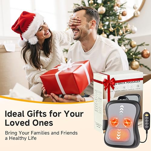 Miniatura 7 de Shiatsu - Masajeador de espalda y cuello para aliviar el dolor de tejido profundo, masajeador de espalda rodante hacia arriba y hacia abajo con