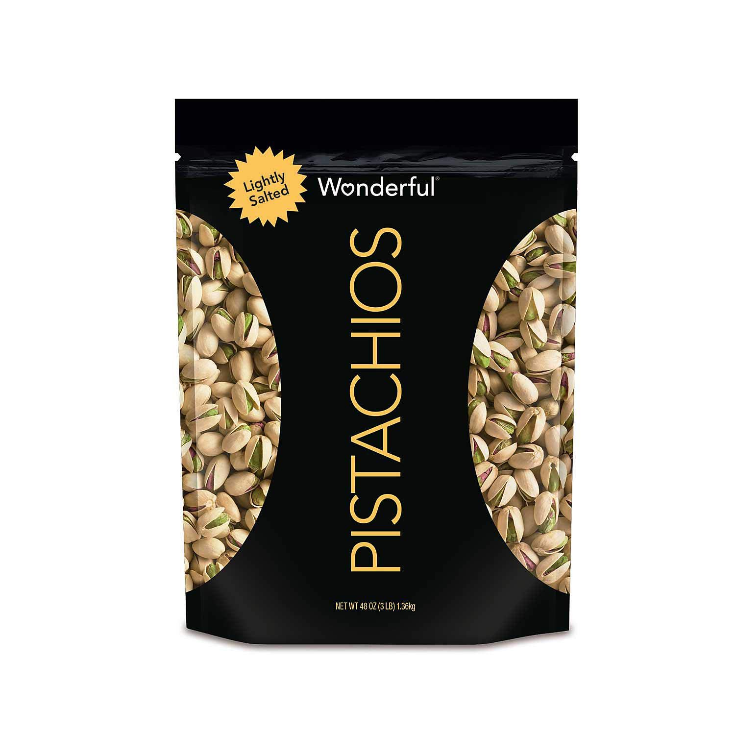 Wonderful Pistachios Roasted Lightly Salted 48 oz