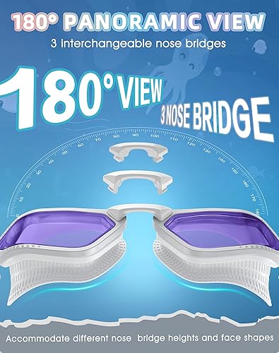 Miniatura 4 de Greatever Sleek Swim Goggles Unisex-Adult, UV400 Protection Swimming Goggles, HD Wide View Goggles, Anti Fog No Leakage