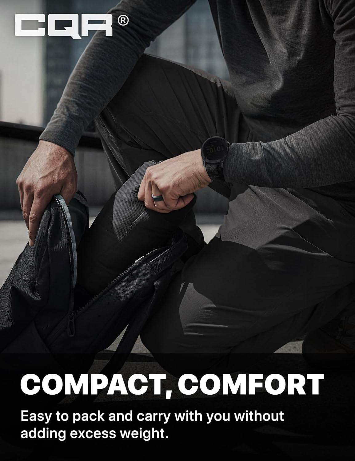 CQR Men's Lightweight Warm Insulated Jacket, Windproof Water Resistant Winter Active Coat for Hiking Work Outdoor Tactical - Image 8