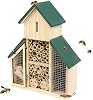 3 Tier Wooden Insect House, Bug Hotel Garden, Outdoor Hanging Shelter for Bees, Bee House, Outdoor Hanging Shelter for Bees, Ladybugs & Butterflies, Wildlife House with Bamboo & Pine Cones