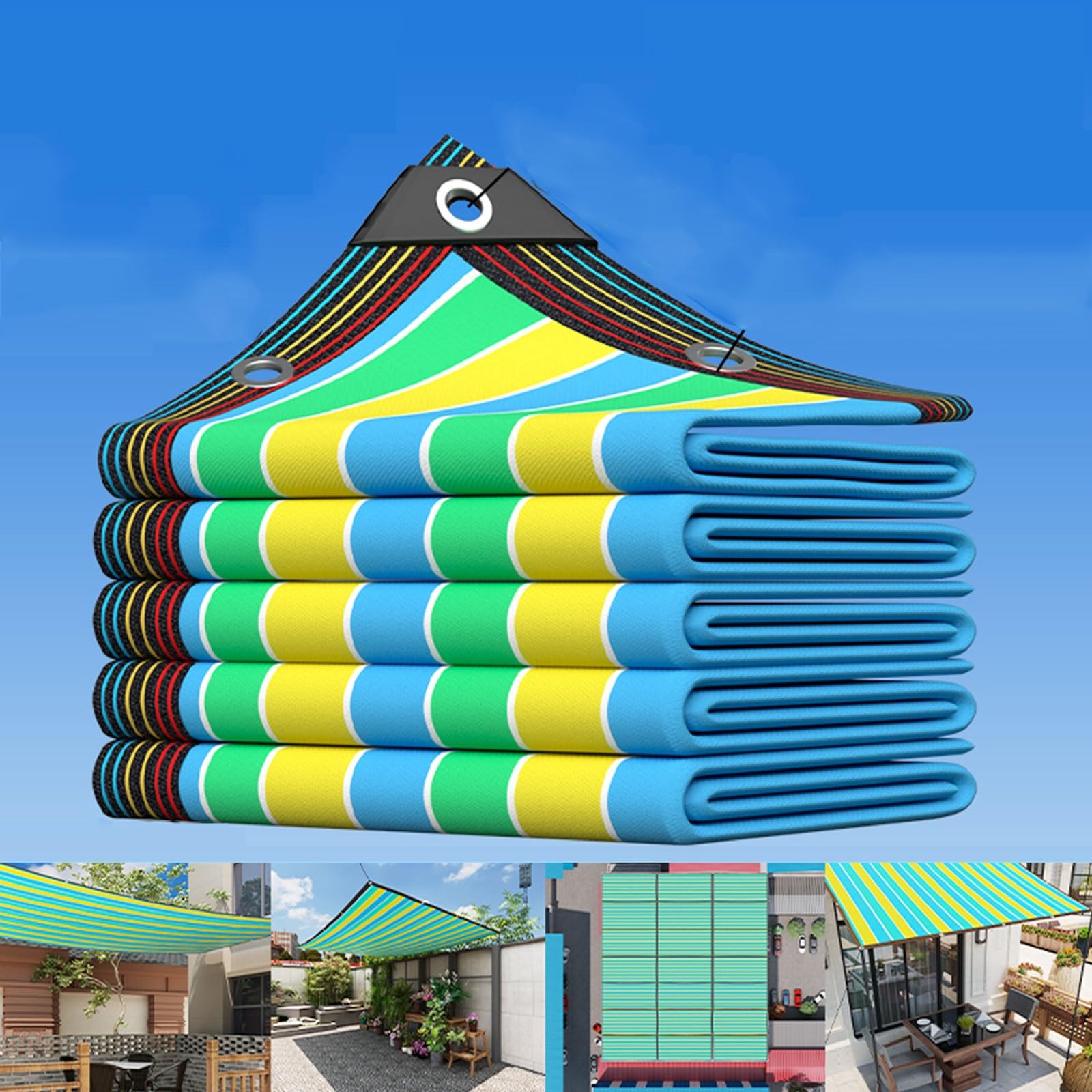 WQPMNYG Outdoor Sun Shade Sail Canopy - UV-Resistant Pergola Cover for Garden & Deck 26x26ft (8x8m) with Grommets Perfect for Plant Shading & Patio Protection