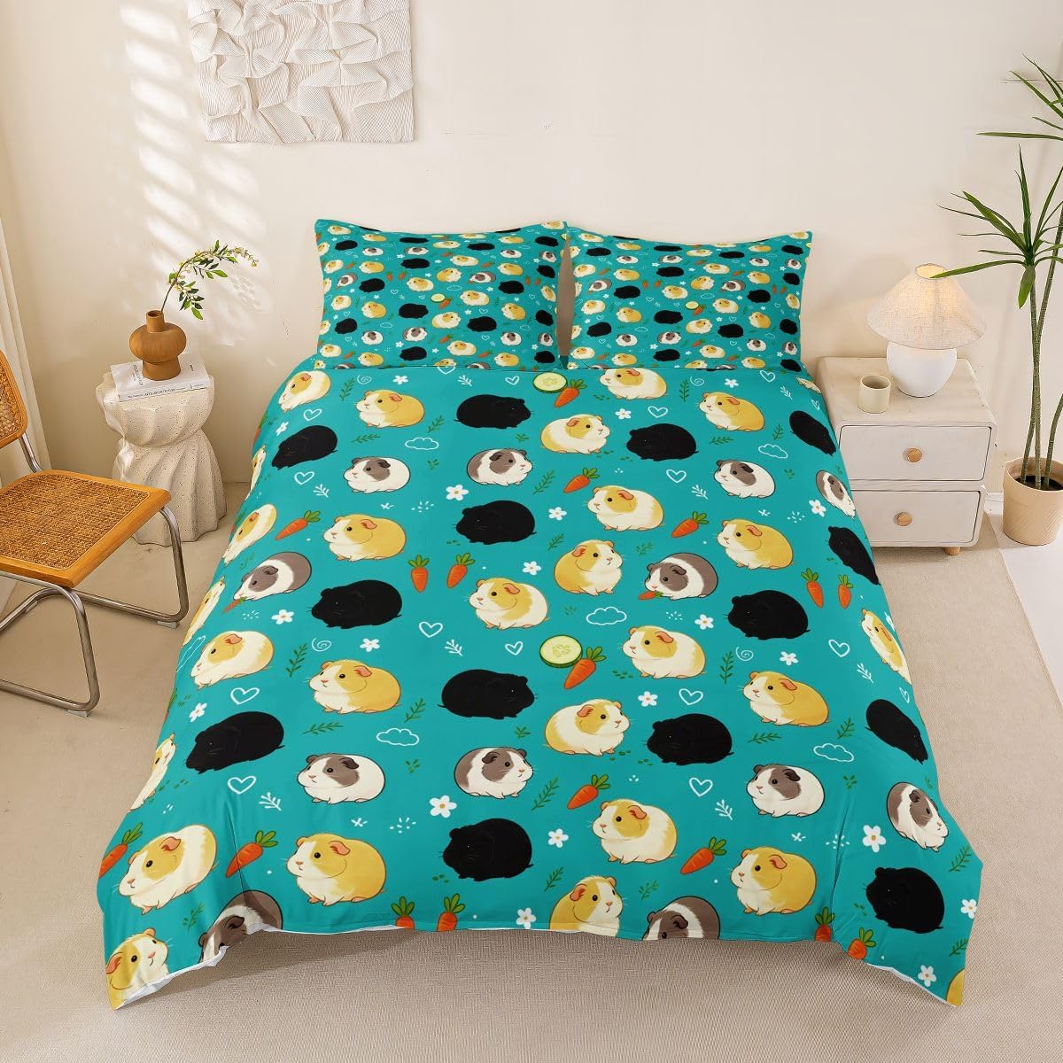 Feelyou Boys Modern City Bedding Set Queen Size 3Pcs for Kids Teens Men
