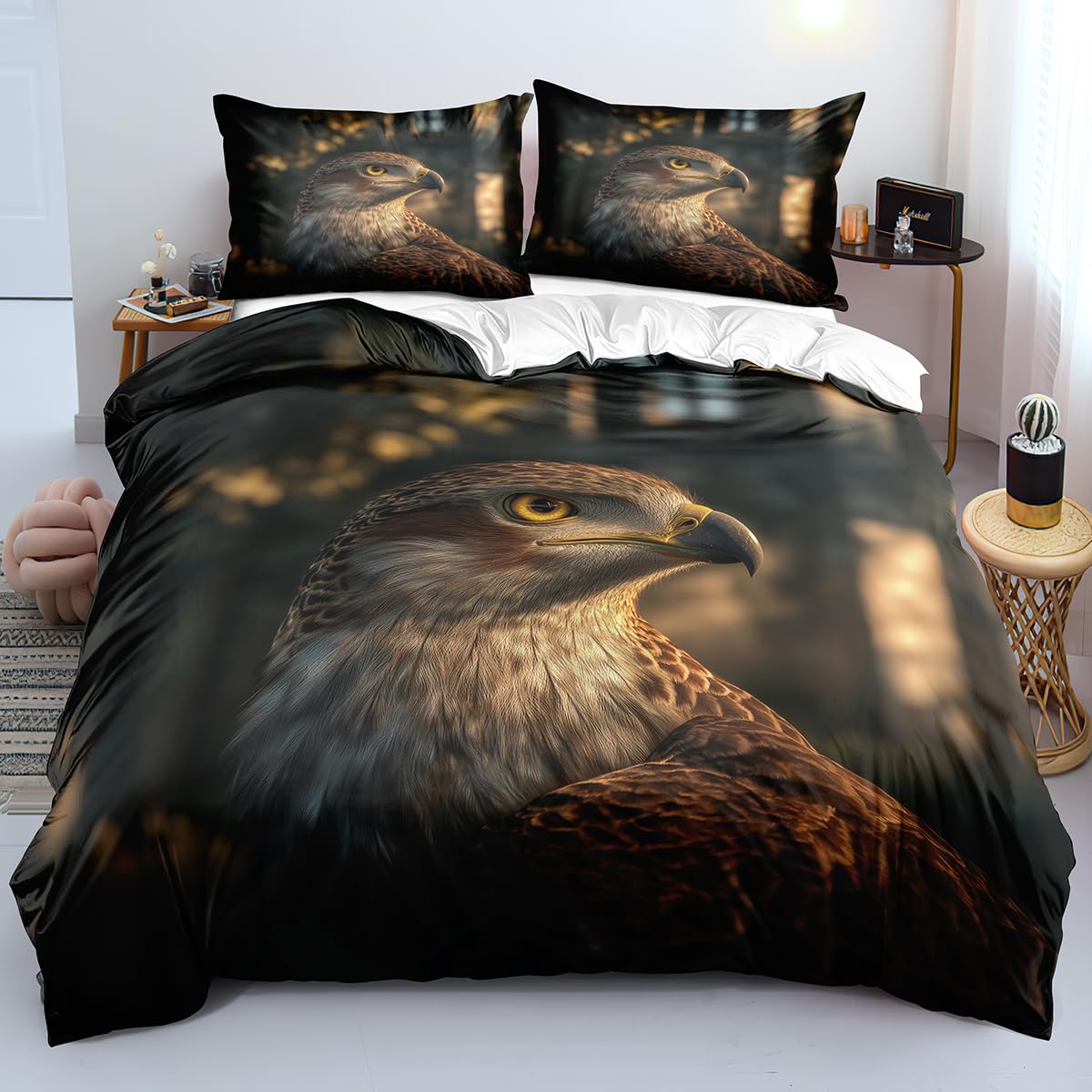 Parure de lit aigle 3D marron pour transformer une chambre d'enfant ou d'adulte