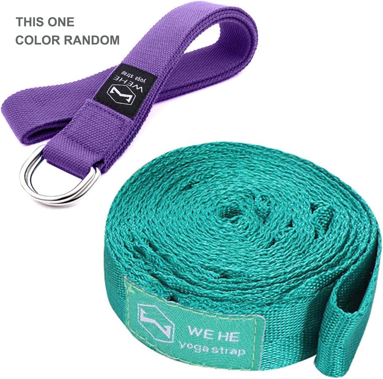 WEHE 2 Pack Yoga Stretch Straps, Exercise Bands Yoga Physical Therapy Carrying Fitness Set, Adjustable Flexibility Multi Loops Green Stretching Belts and D Ring Random Color Exercise Strap : Sports & Outdoors