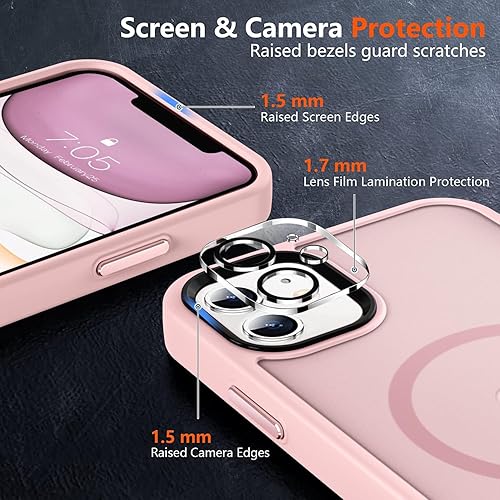 Miniatura 5 de MOCCA - Funda magnética resistente para iPhone 11 de 6.1 pulgadas, compatible con MagSafe, protector de pantalla de vidrio + protector de lente