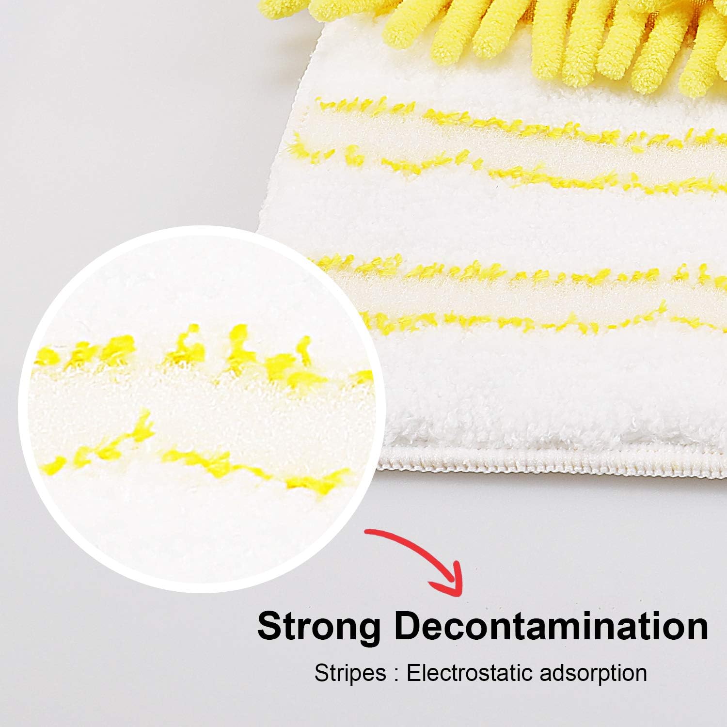 AKOMA Dual Sided Dust Mop, Flip Head Dry and Wet Mops for Floor Cleaning, with 2 Washable Microfiber Pads Mopping for Home Office Bathroom Hardwood Tile Floor,Yellow Cleaner Tools