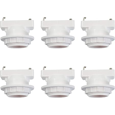 Amazon Co Jp 角型引掛ランプソケット E26口金対応 角型引掛シーリングアダプター 電球ソケット 工事不要 取り付け簡単 引き掛け シーリング用 照明器具 角型引掛シーリングアダプター 天井照明 Led対応 白い 6個セット ホーム キッチン