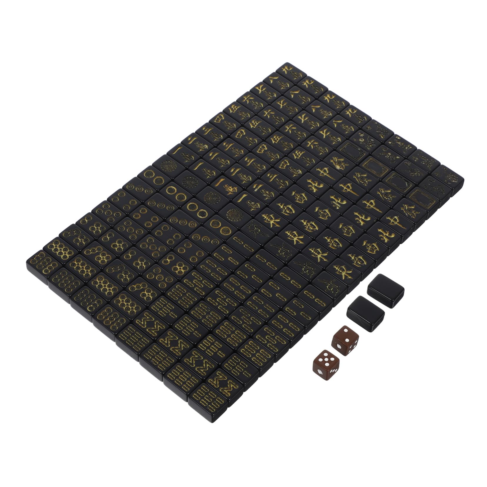 TOYANDONA Tragbares Mini Mahjong Set Luxus Schwarz Gold Mahjong Spielsteine mit Würfeln Kompaktes Chinesisches Reisespiel für Outdoor Familie und Wohnheim Platzsparendes Unterhaltungsspiel