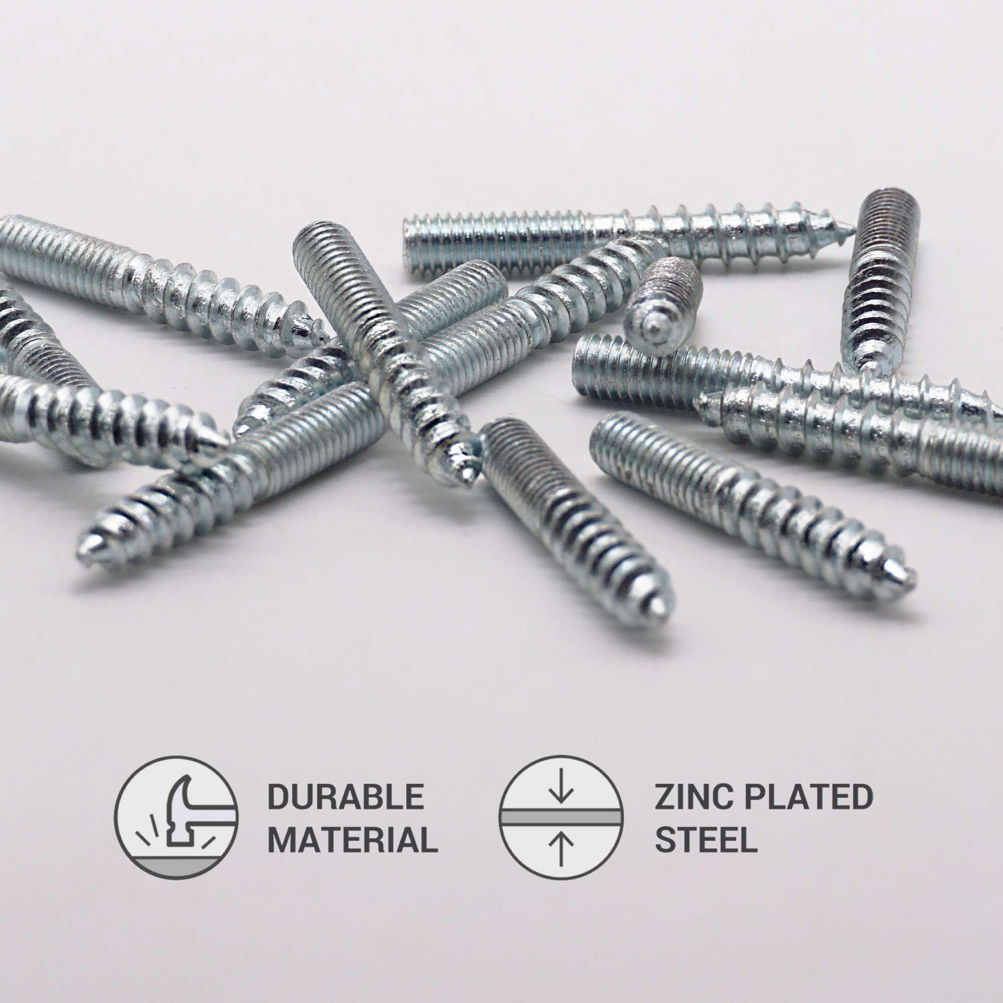 SKIR'CO (50 pcs) Hanger Bolts M6 x 40 mm, Double Ended Thread Dowel Screws, Double Headed Bolts - Image 3