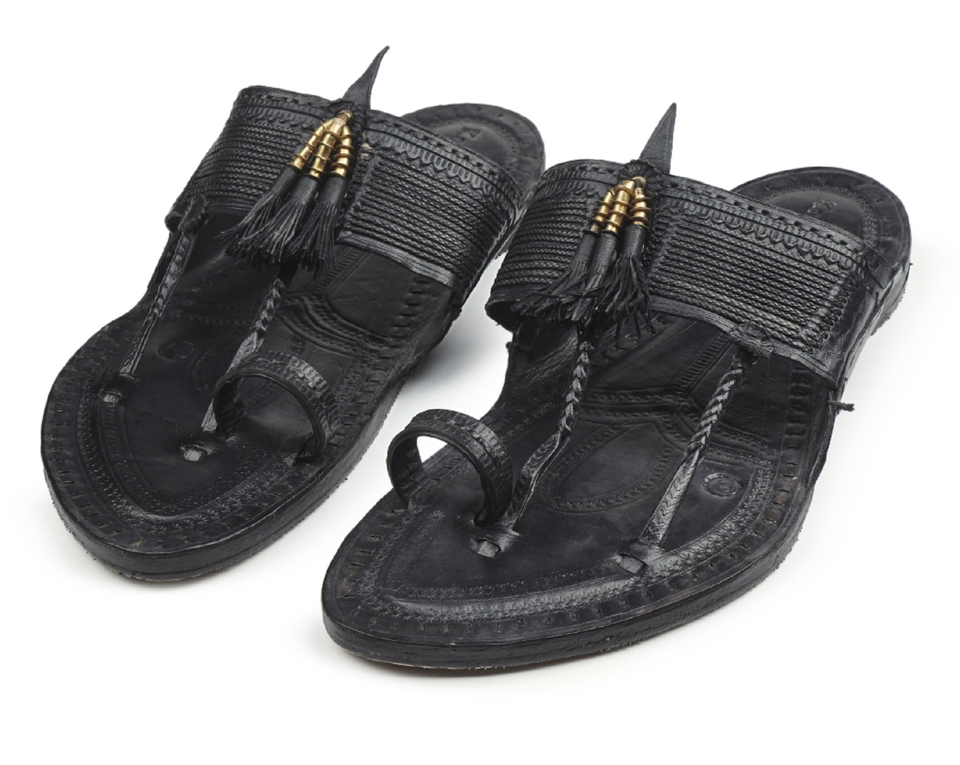 KORAKARI Womens Kolhapuri Leather Chappal Durable Handcrafted Sandal Smooth and Comfortable Flip Flops Slipper Anti Slip Design Traditional Footwear (Black, UK-11) (B0BD7VQN3P) Amazon Price History, Amazon Price Tracker