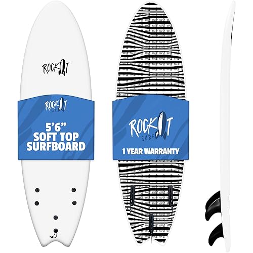 Rock-It 6' Albert Performance Fish Soft Top Surfboard Surf Board, Foam Surfboard, Kids Surfboard, Adult Surfboard, Tabla De Surf, Beginner Surfboard