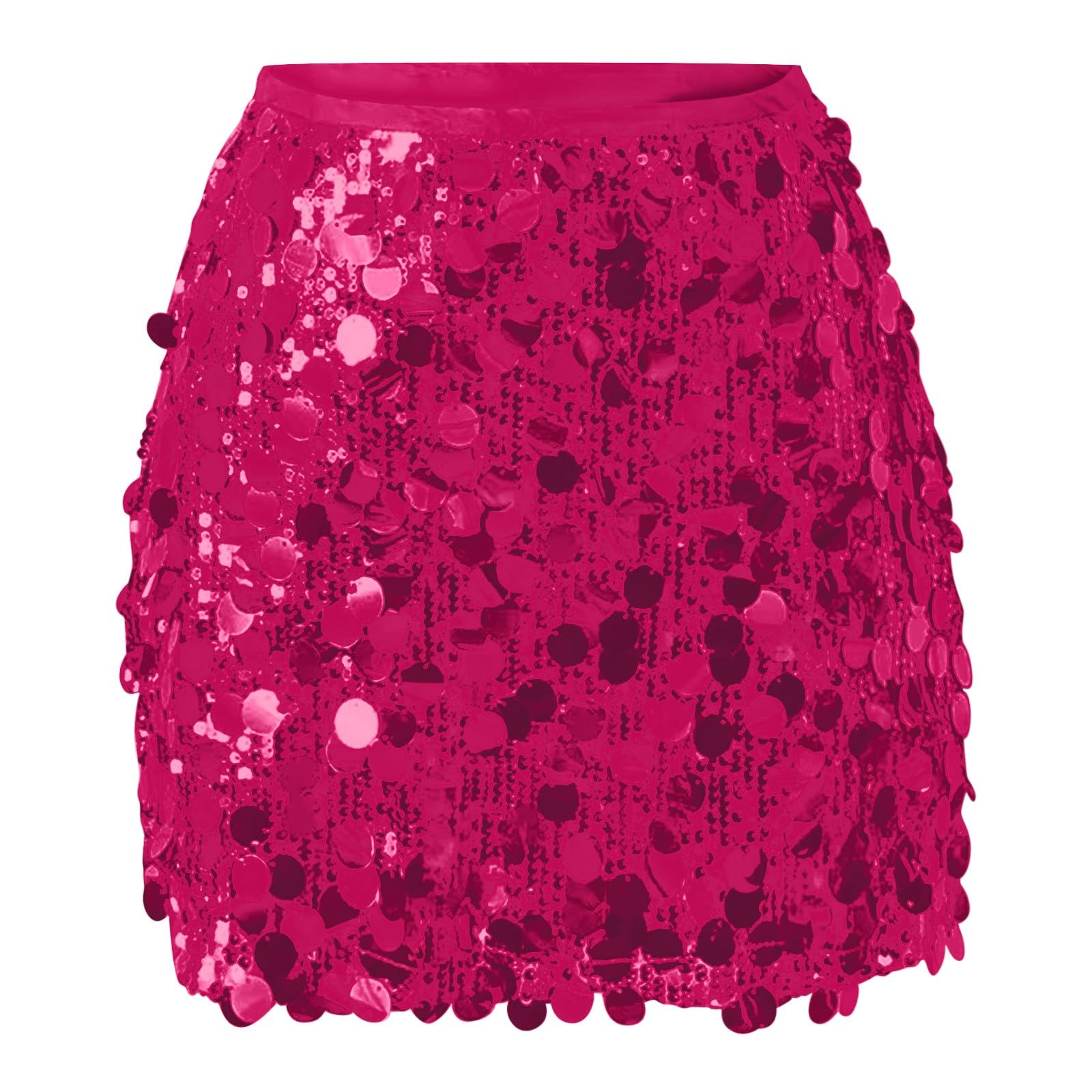Generisch Glitzer Rock Damen Paillettenrock für Damen Glitzer Röcke Sexy Minirock Elastische Taille Hüftrock GlitzerSkirt für Nacht aus Party Karneval Silvester