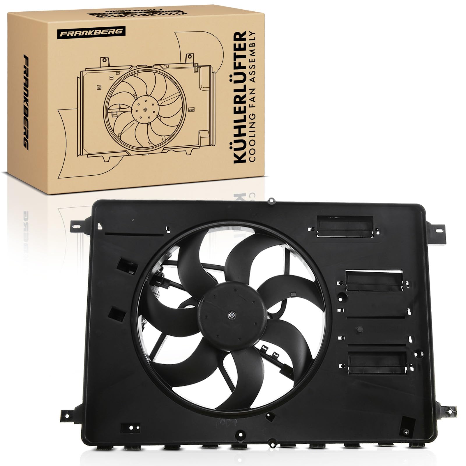 Frankberg Ventola di raffreddamento Ventola Radiatore ad acqua Compatibile con Galaxy WA6 2.0L Mondeo IV Turnier BA7 2.0L K.u.g.a I 2.0L S-Max WA6 2.2L S-Max WA6 2.0L Replace# 6G918C607GH