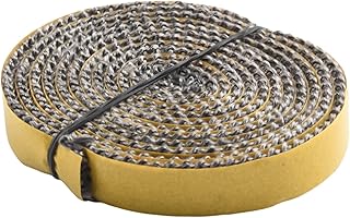 Flat Stove Fire Rope, 10mm Width x 2mm Thickness Black Fiberglass Seal For Oven Doors, Chimneys And Furnaces, Heat Resistant Gasket With Low Thermal Conductivity, 2M(15 mm)