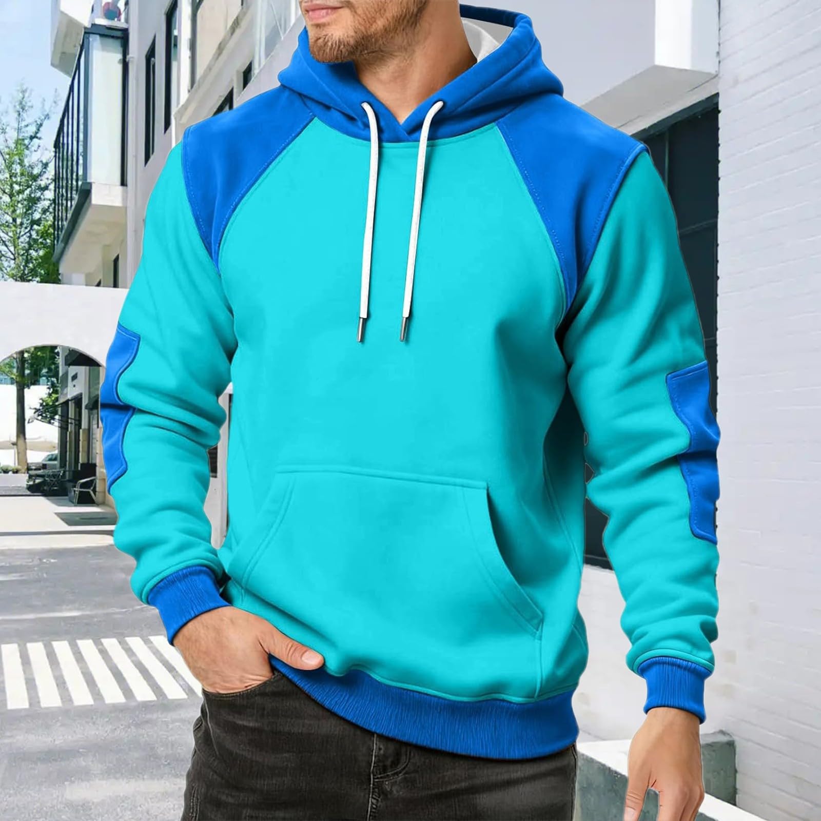 Sudadera con Capucha Casual de Felpa Manga Larga Corte cómodo Ideal para Actividades diarias y Exteriores con Bolsillo Delantero