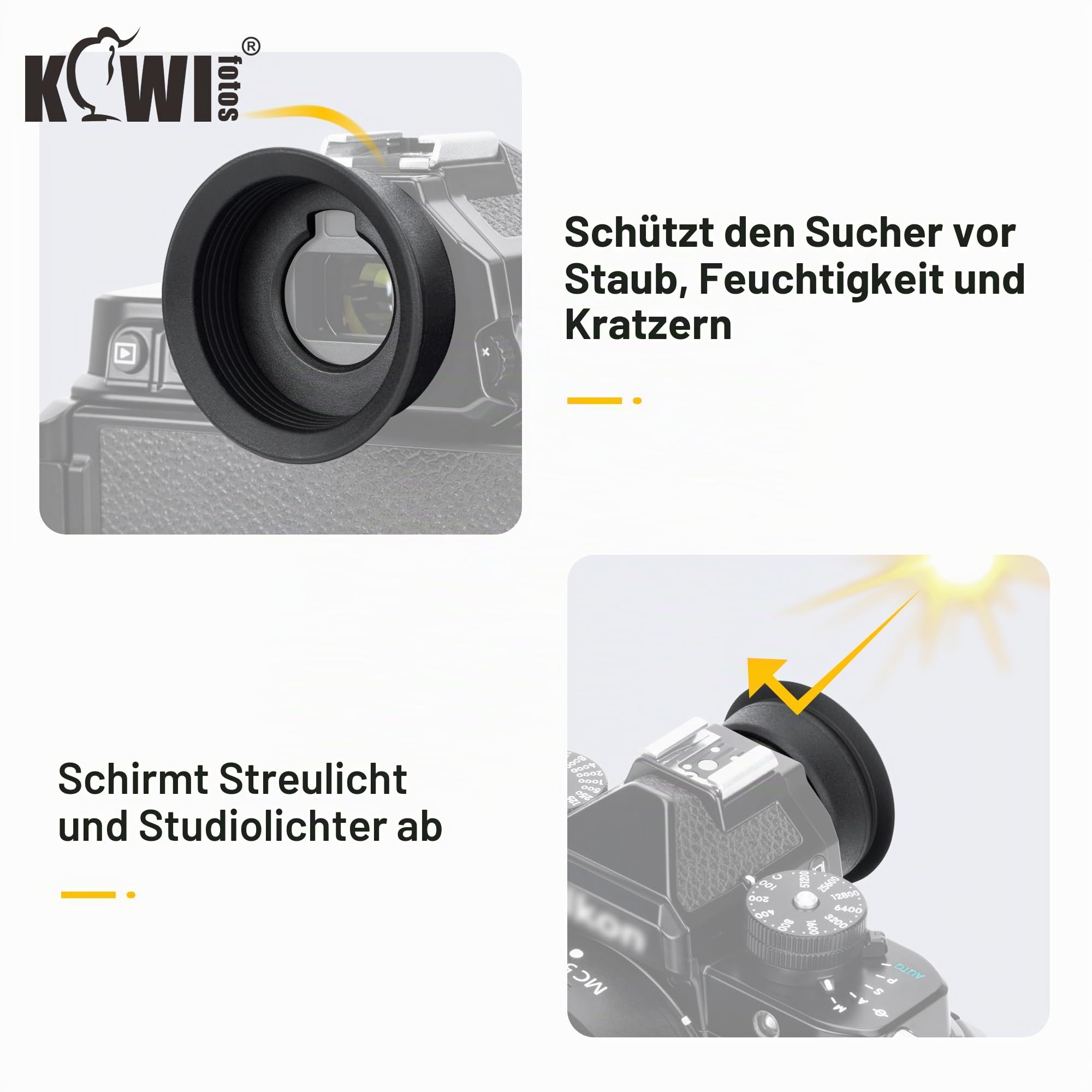 KIWIFOTOS Kamera Augenmuschel Okular für Nikon Z9 Z8 Sucher, Z 9 Z 8 Weiches Silikon Erweiterte Sucher Schutz Gummi Augenmuschel