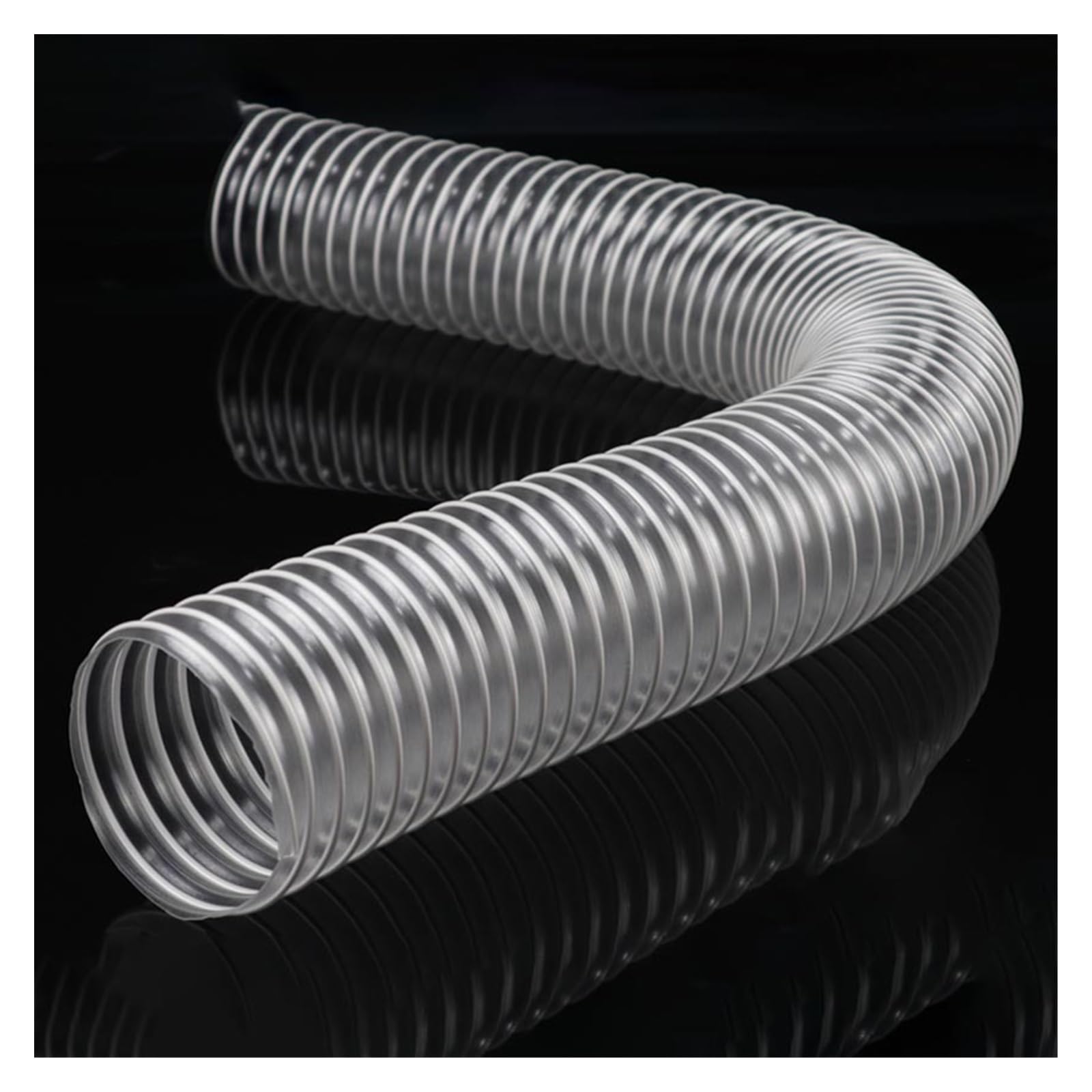 Manguera corrugada transparente blanca, tubo de succión de escape for eliminación de polvo, 1 metro x 0,8 mm de espesor de pared, diámetro interior 25-100(Inner Diameter 70mm)