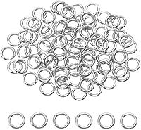 Vista 1 de Shapenty Anillos abiertos de acero inoxidable, conectores gruesos y divididos para llavero, collar, pulsera, aretes, colgante, joyería, hallazgo