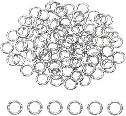 Shapenty Anillos abiertos de acero inoxidable, conectores gruesos y divididos para llavero, collar, pulsera, aretes, colgante, joyería, hallazgo,