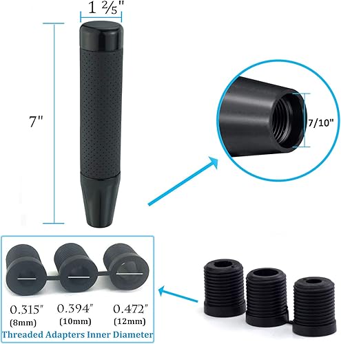 Miniatura 2 de Palanca de cambios de 7 pulgadas, cubierta de aleación con palanca de cambios de cuero para automóvil, se adapta a la mayoría de transmisiones
