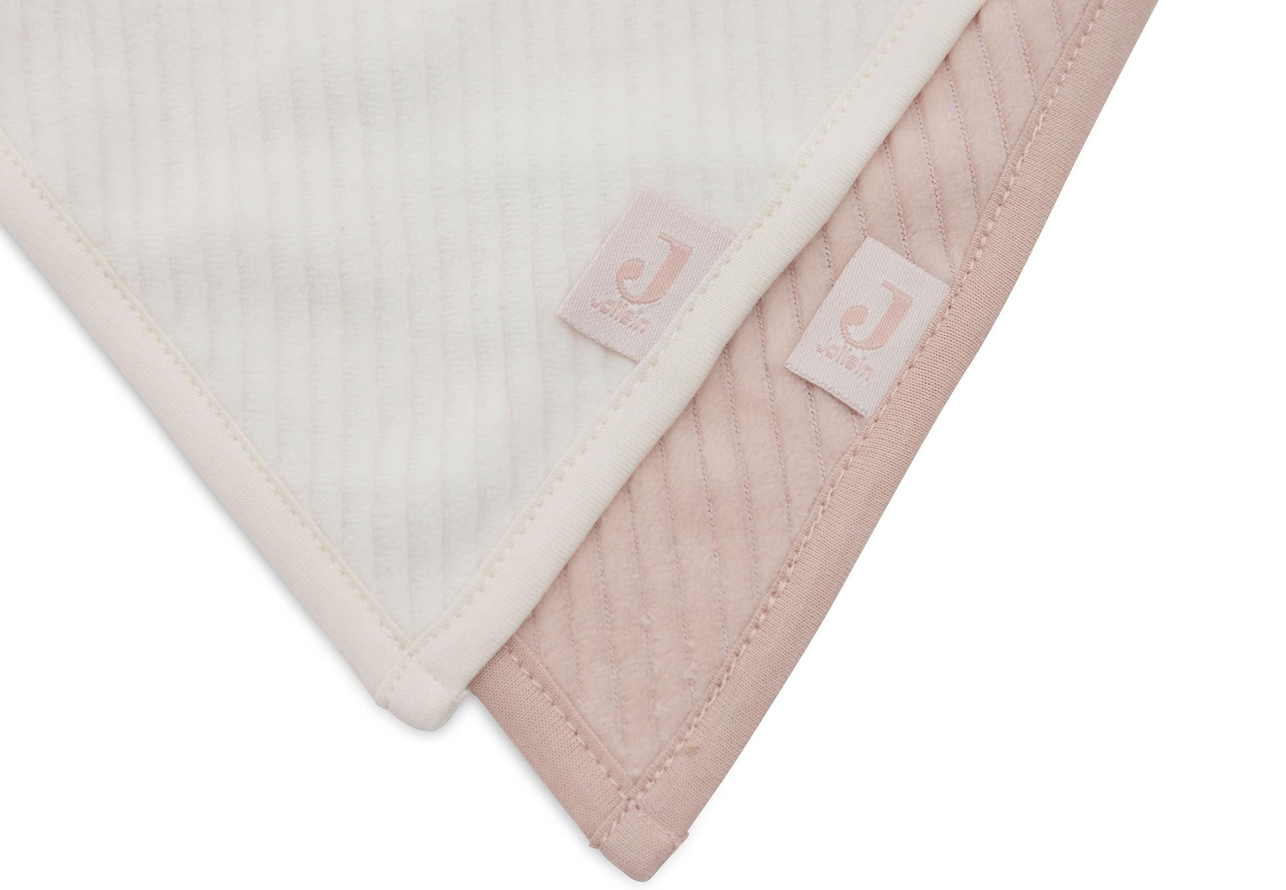 Jollein Drool Bib Baby - Bandana - Velvet Rib, Wild Rose/Ivory - Pack of 2 - Cotton, Polyester - with Velcro Fastening - Baby Bib - Image 4