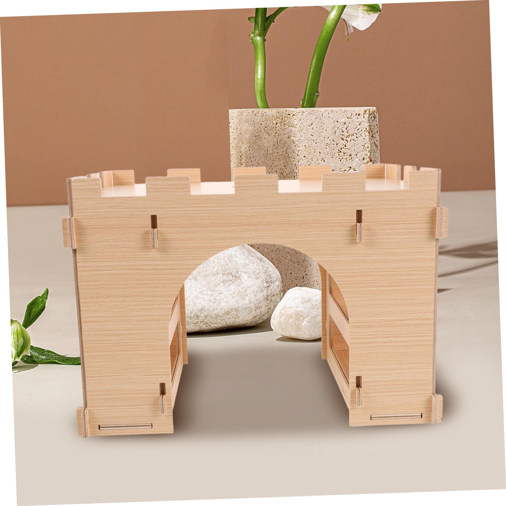 Holz Heuraufe Für Kaninchen Meerschweinchen Kleintiere Mit Futterbereich Nistkasten Für Hamster Chinchillas Frettchen Einfache Reinigung Und Befüllung