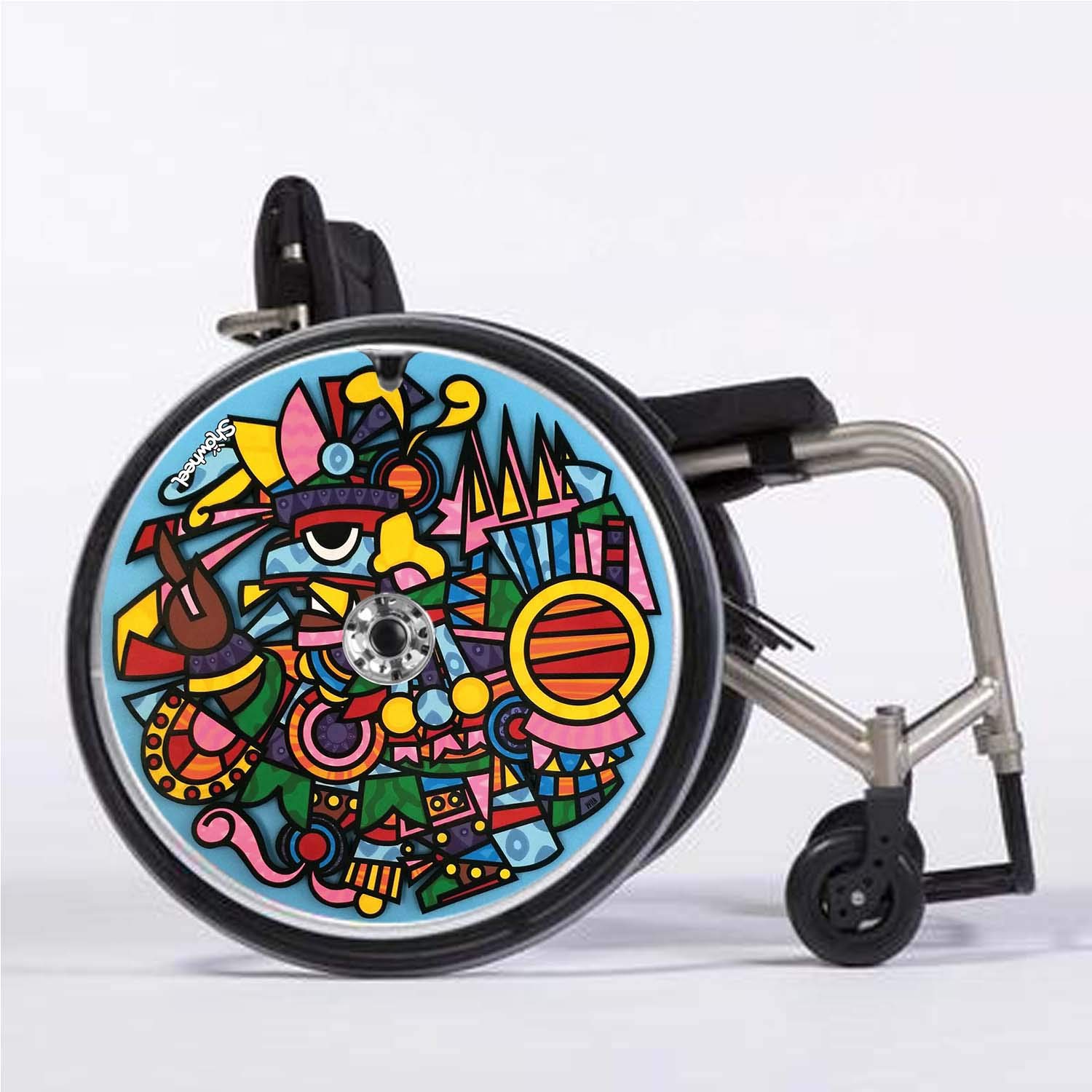 Cubre Radios Silla de Ruedas (Par) para Aro Impulsor 53,51 a 54,50cm de Diámetro Exterior con Fijaciones Planas - Indios 4