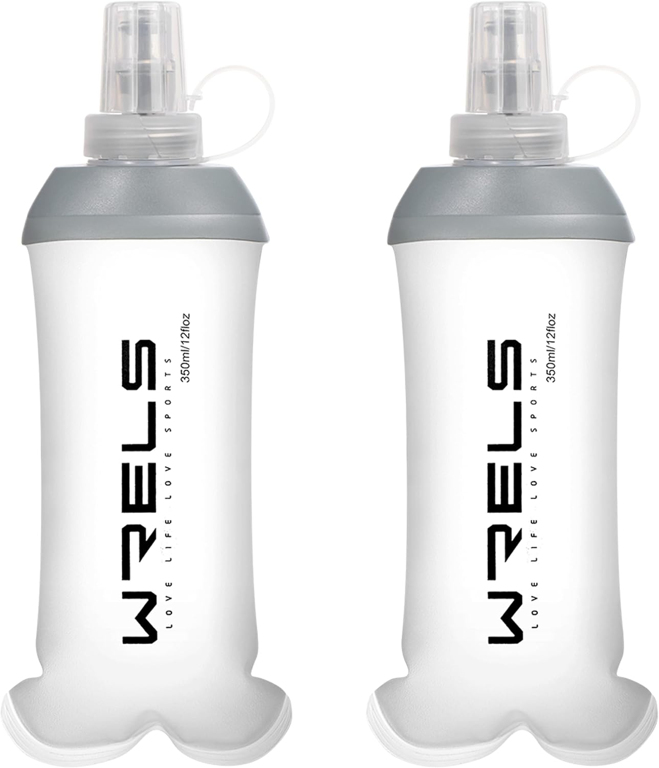 WRELS Running Water Bottle,250ml/350ml/500ml TPU Soft Flask,Collapsible Water Bottles for Hydration Vests and Running Belts Backpack, Soft Water Bottles For Hiking Cycling Climbing