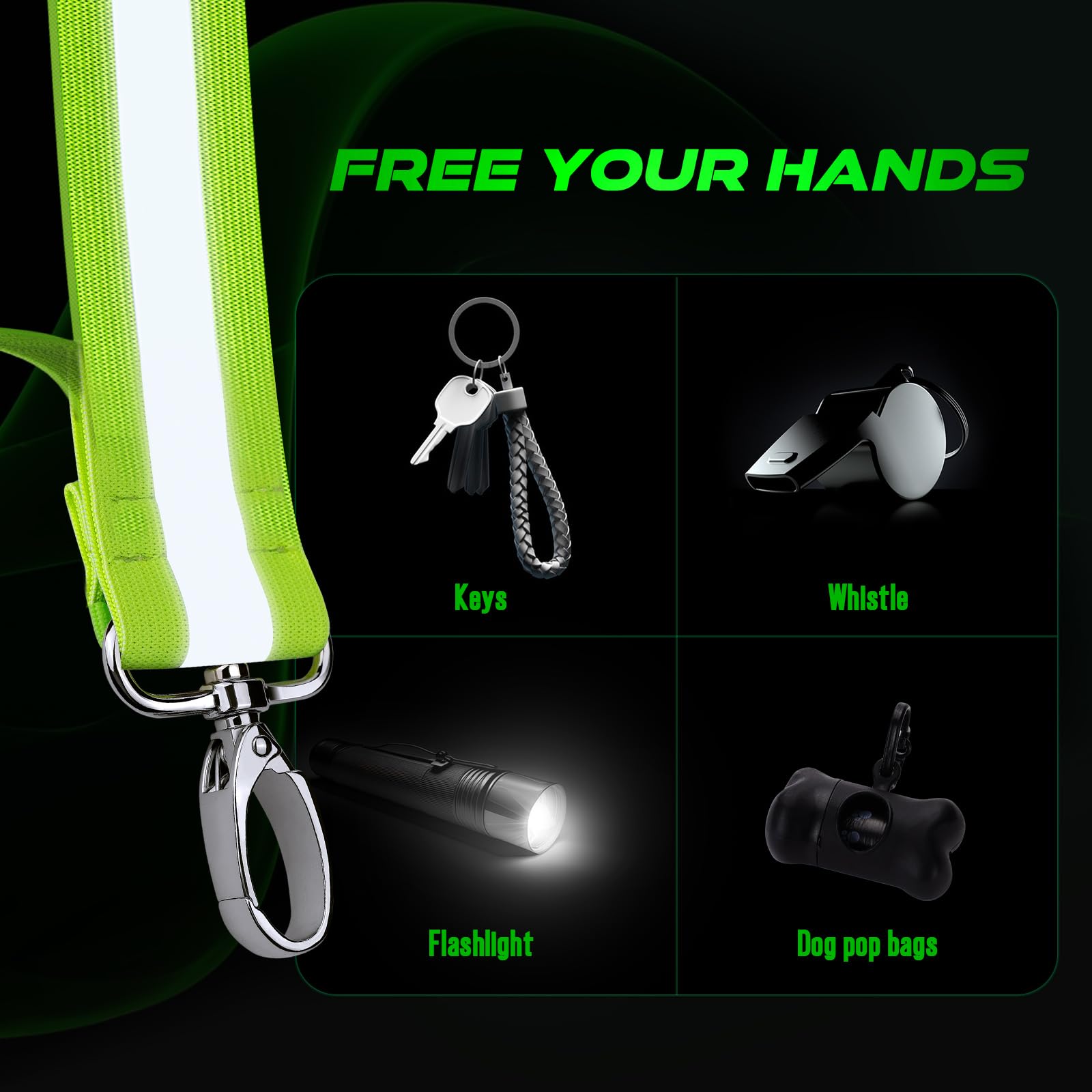 Cintura Riflettente LED Ricaricabile USB Per Jogging - Luce Di Sicurezza Notturna Regolabile Per Corsa E Bici