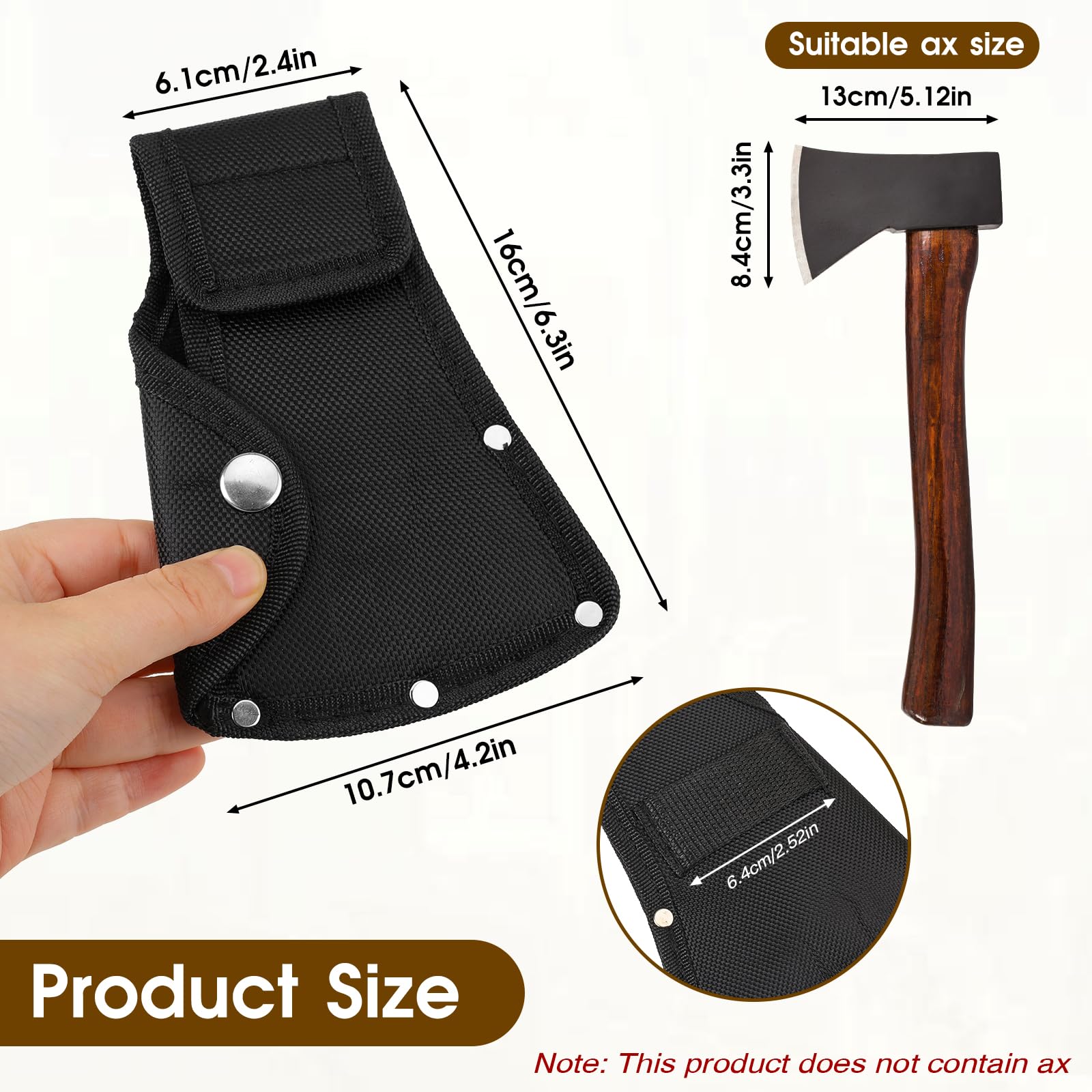 Molain Hatchet Sheath, Hatchet Head Sheath, Axe Head Cover for 1-1/4lb Axe, Double Snap Hatchet Blade Protector Hatchet Cover, Hatchet Edge Protector for Outdoor Work Axe Jacket