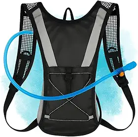 Mochila de hidratação 2L, Preta e Cinza Leve e confortavel para trilhas e corridas.